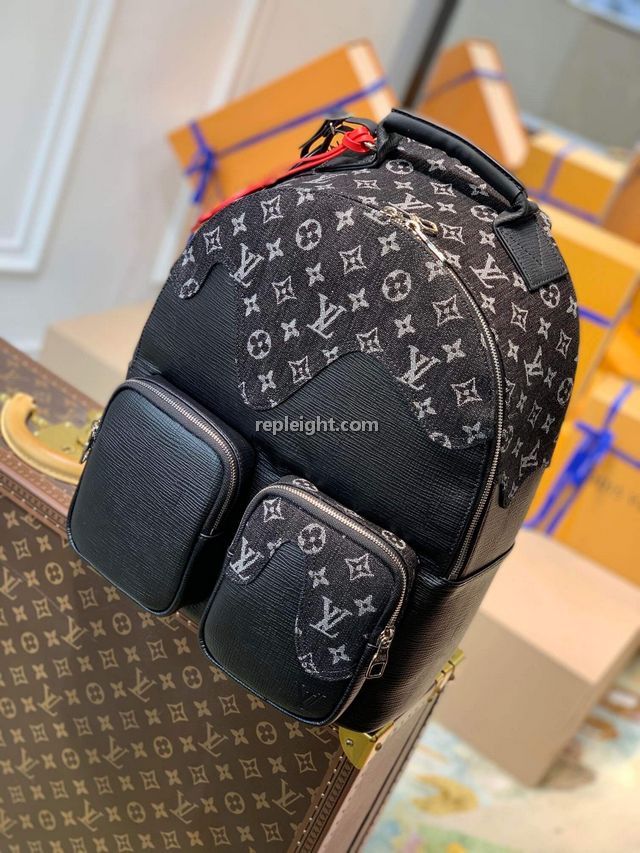 LOUIS VUITTON-M45973 루이비통 블랙 모노그램 데님 백팩 멀티포켓