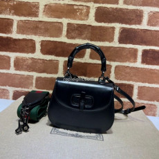 GUCCI-686864 1060 구찌 블랙 가죽 뱀부 미니 탑 핸들백