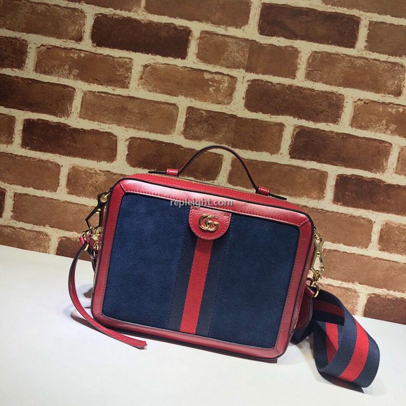 GUCCI-550622 4064 구찌 오피디아 블루 스웨이드 가죽 스몰 숄더백