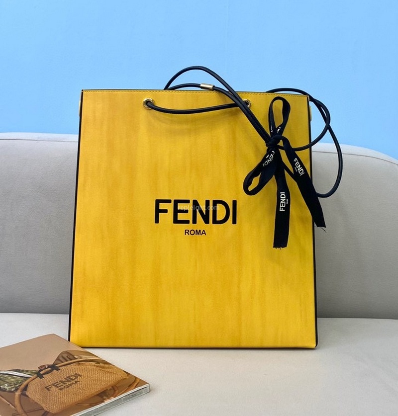 FENDI-7VA513 펜디 옐로우 팩 미디엄 쇼핑 백