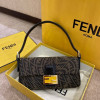 FENDI-8BR792 펜디 브라운 자카드 FF 버티고 미디엄 바게트 1997 백