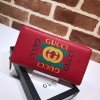 GUCCI-496317 구찌 레드 가죽 Gucci 로고 집 어라운 월릿