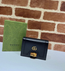 GUCCI-658244 구찌 블랙 다이애나 뱀부 카드 케이스 지갑