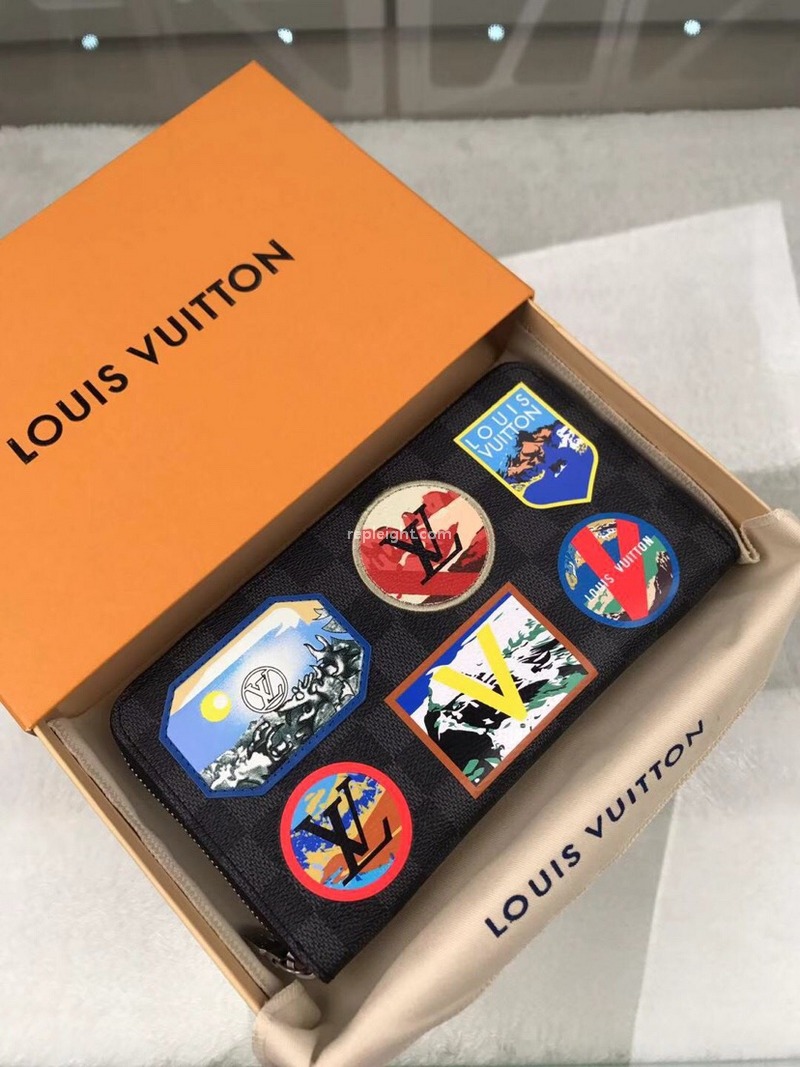 LOUIS VUITTON-N60153 루이비통 다미에 그라파이트 패치 디테일 지피 오거나이저