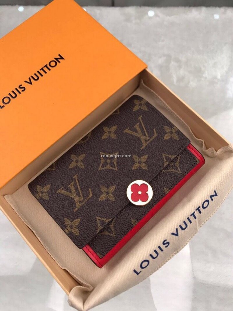 LOUIS VUITTON-M64587 루이비통 모노그램 레드 플로르 컴팩트 월릿