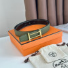 에르메스-HERMES RIDER BELT BUCKLE & REVERSIBLE LEATHER STRAP 32MM (3)