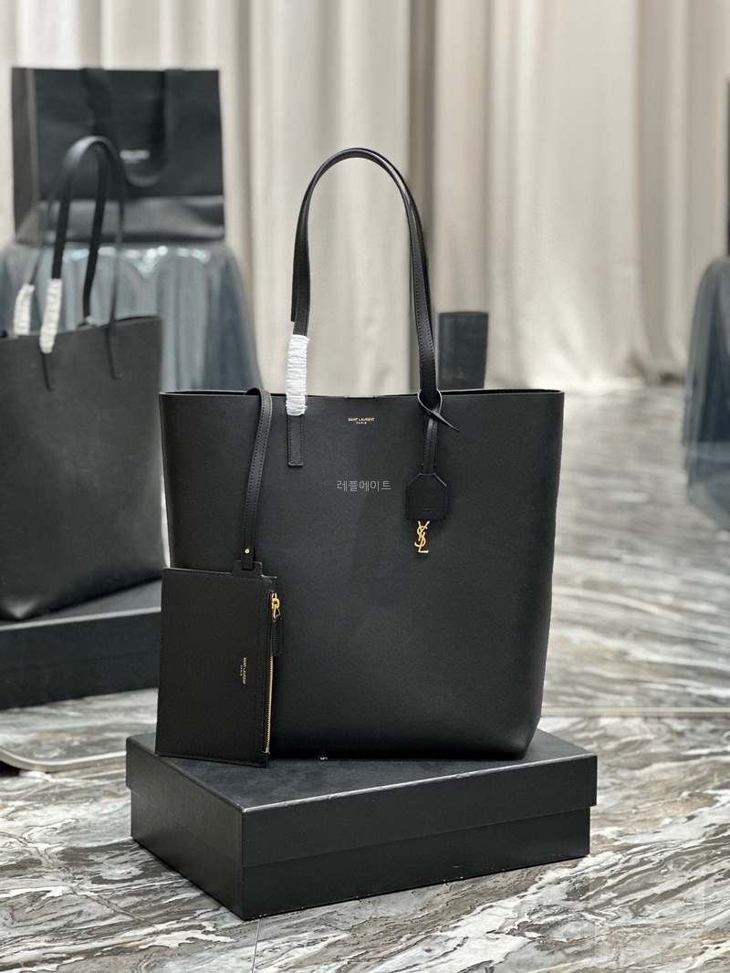 YSL- SAINT LAURENT 600306CSV0J1000 가죽 쇼핑백